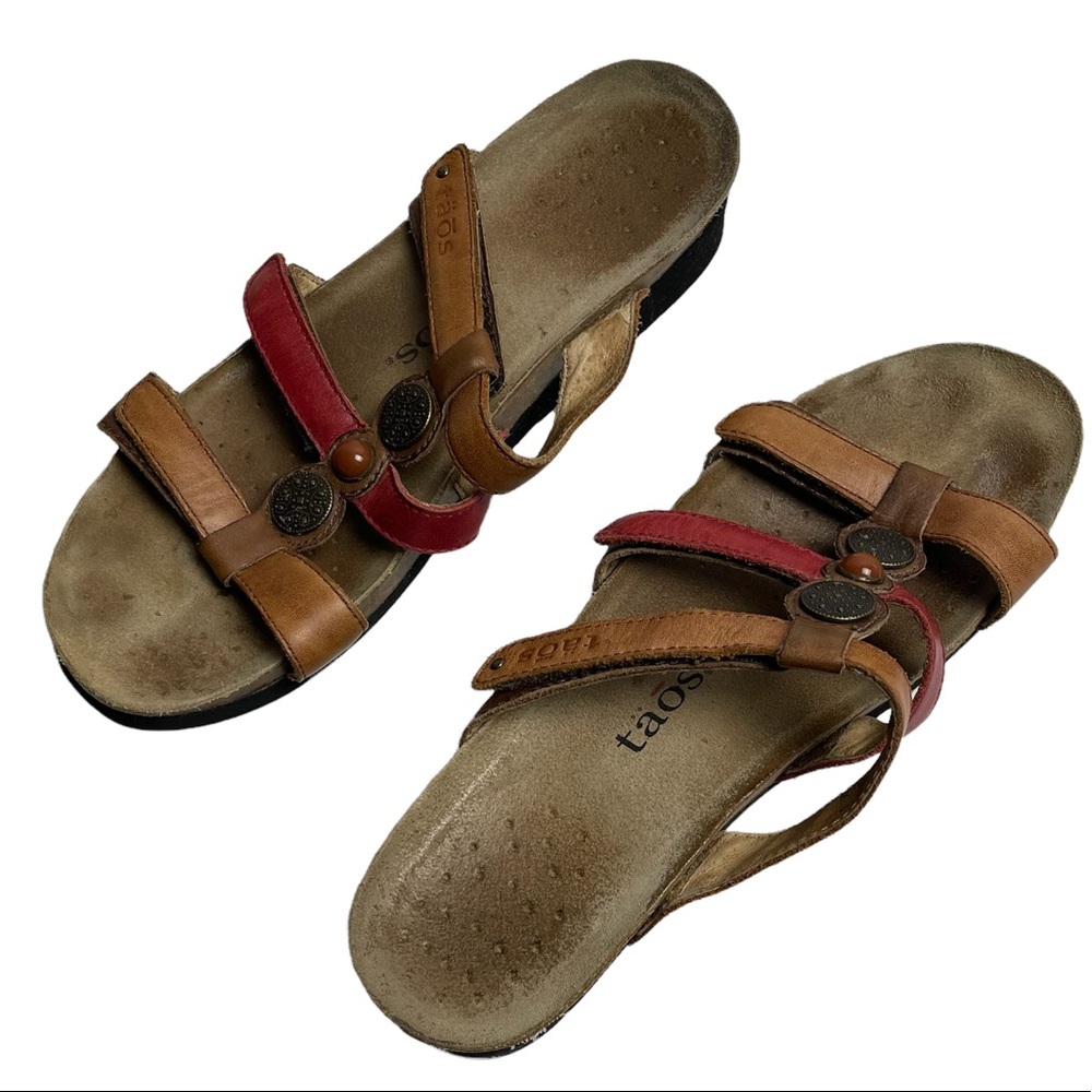 Taos Leather Multicolor Comfort Slides 8